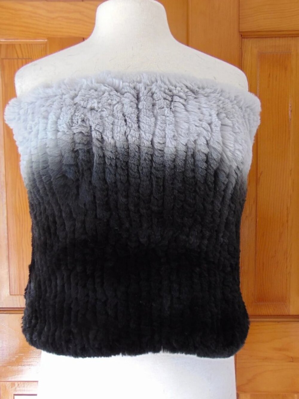 Neiman Marcus Ombre Rabbit Fur Tube Top - One Size